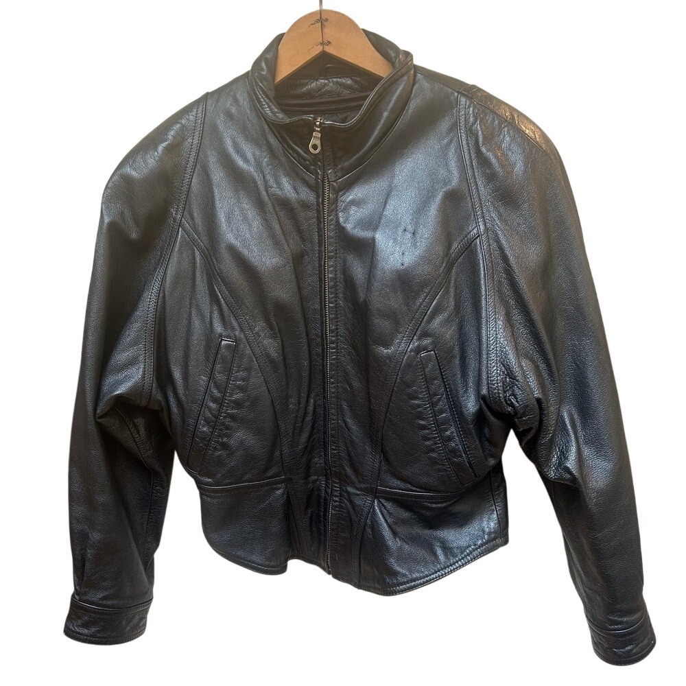 Wilsons Leather Harley Davidson Heart Patch Biker Jacket Black‎ Small Thinsulate